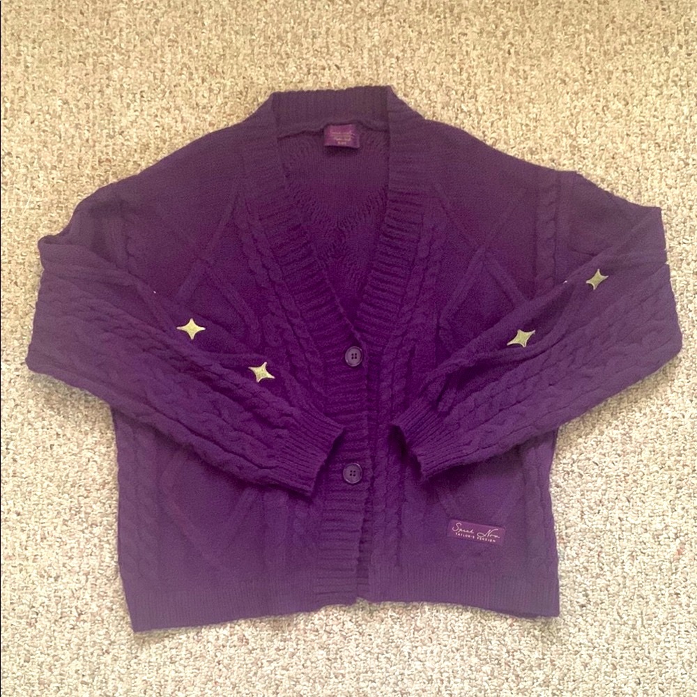 Taylor Swift’s Speak Now Taylor’s Version. Purple Cable Knit Women's Sweater